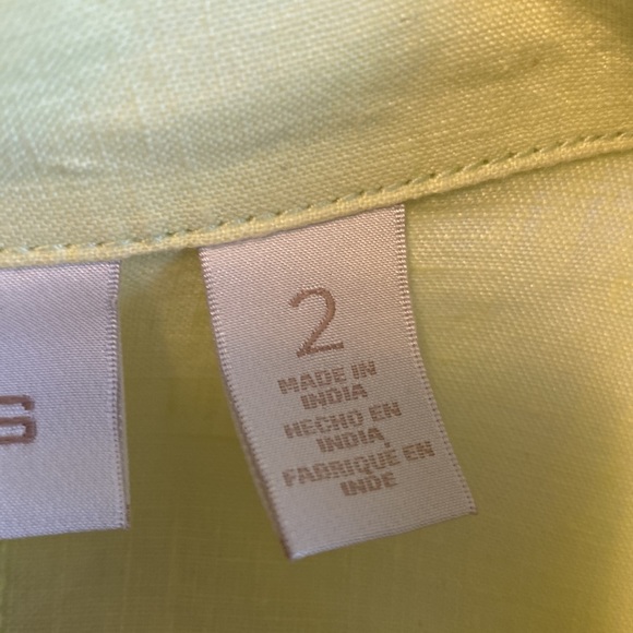 Chico’s 100% Linen Yellow Blazer - size 2 - Picture 9 of 13